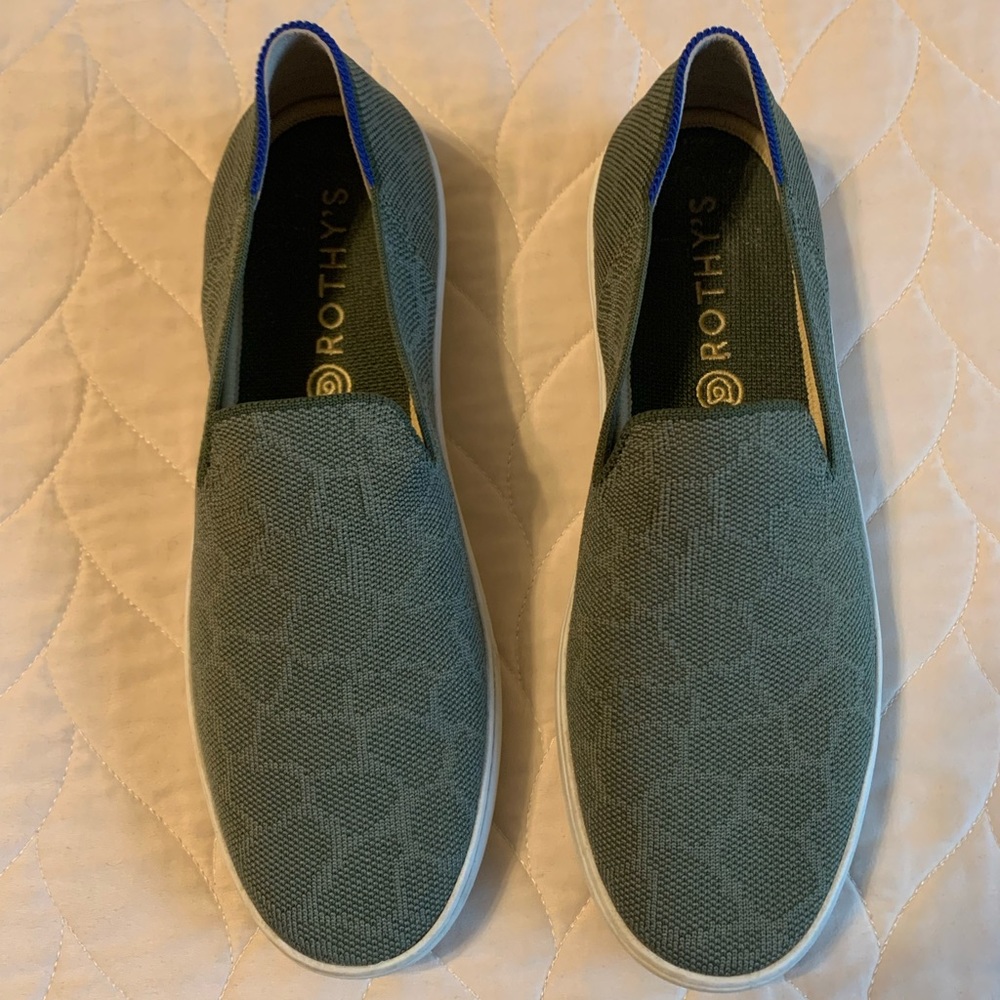 ROTHYS HTF RETIRED SAFARI OLIVE GREEN SLIP ON SNEAKERS SIZE 10.5 💚💚💚 - Picture 2 of 6